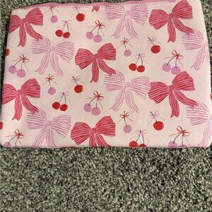 Pink Bow and Cherry Cosmetic Bag